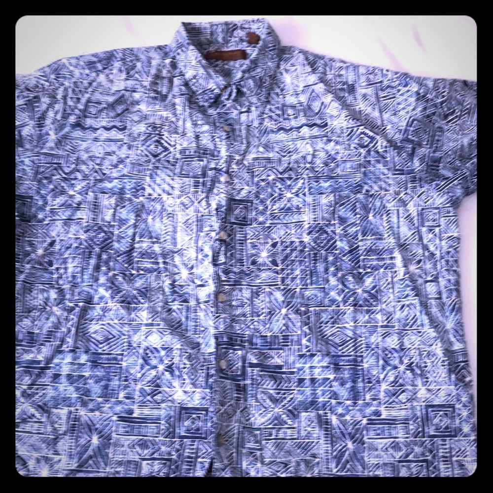 Men’s  XL REAL Hawaiian shirt in blue’s and  cream